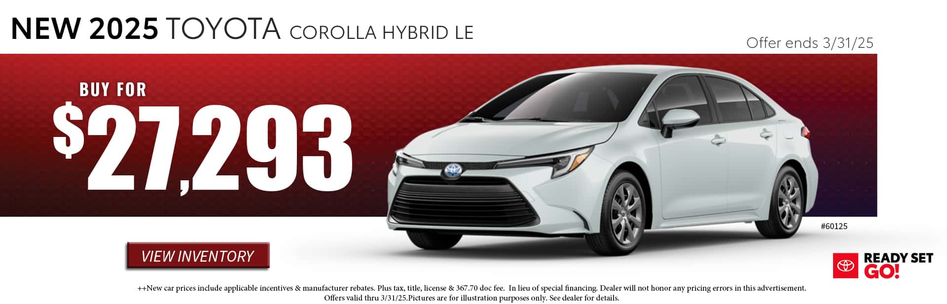 New 2025 Toyota Corolla Hybrid LE - Buy For $27,293