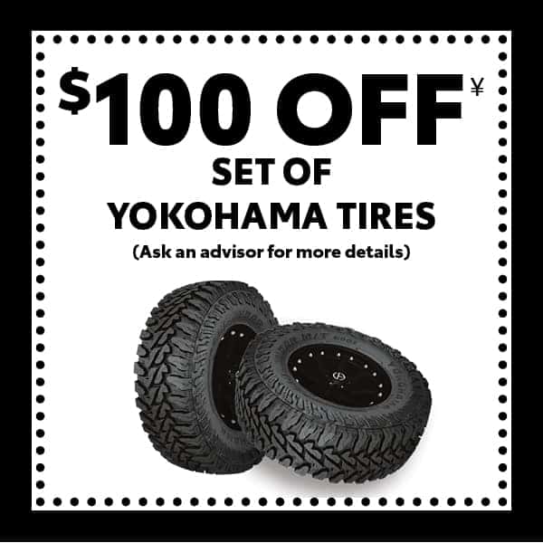 $100 Off set of Yokohama tires