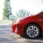 Red Toyota Prius Front End