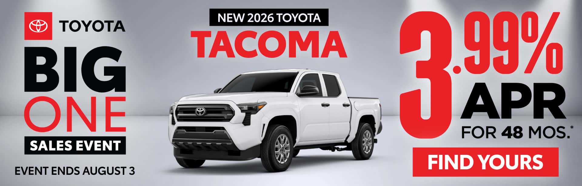 New 2026 Toyota Tacoma 3.99% APR For 48 Months (1)