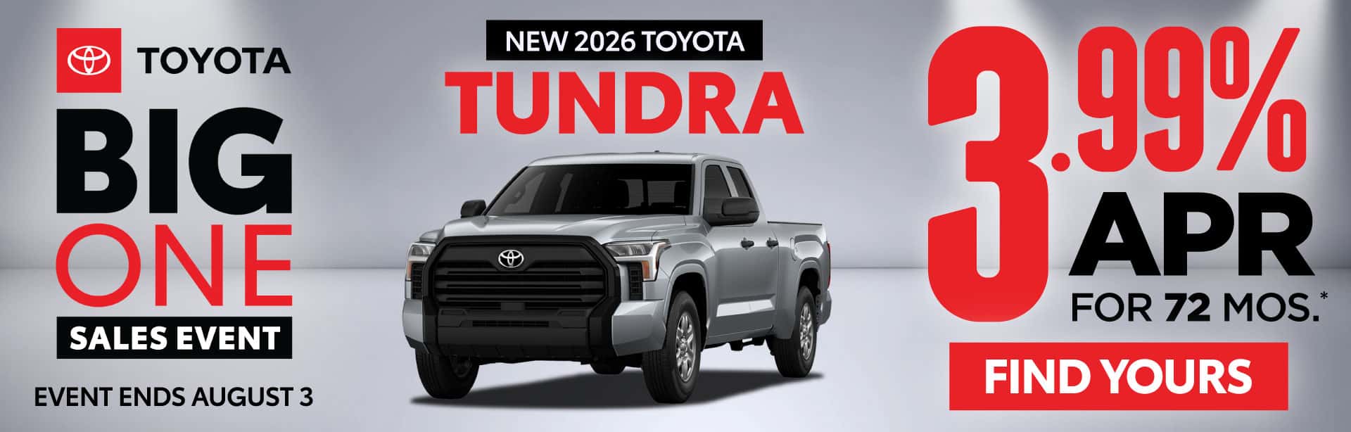New 2026 Toyota Tundra 3.99% APR For 72 Months*