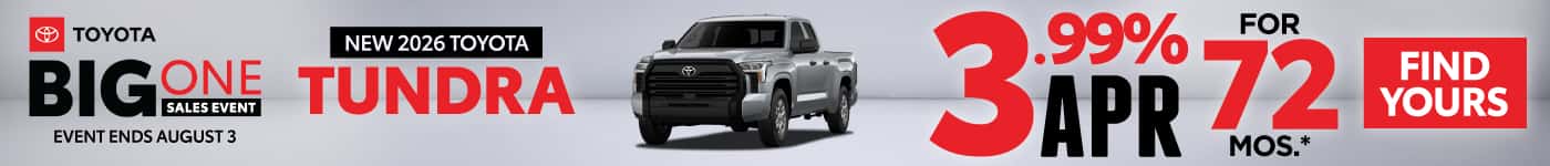 New 2026 Toyota Tundra 3.99% APR For 72 Months*