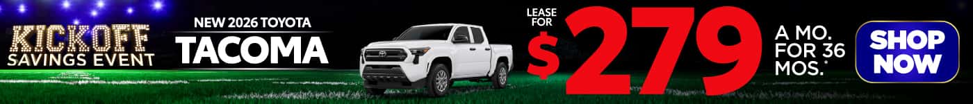 New 2026 Toyota Tacoma Lease for $279/Mo for 36 Months*