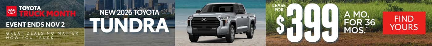 New 2026 Toyota Tundra Lease for $399/Mo for 36 Months*