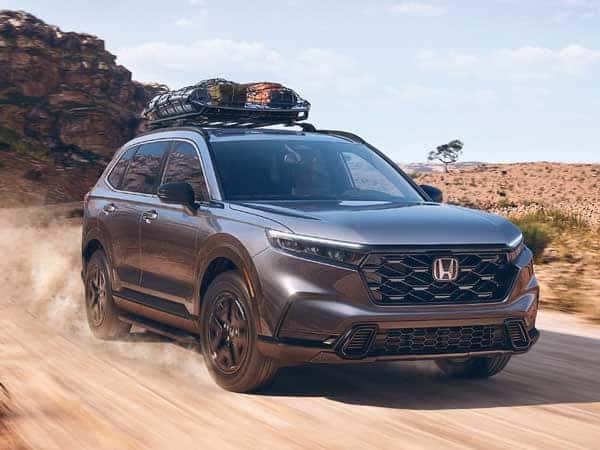 2025 Honda CR-V Hybrid off-roading with camping gear
