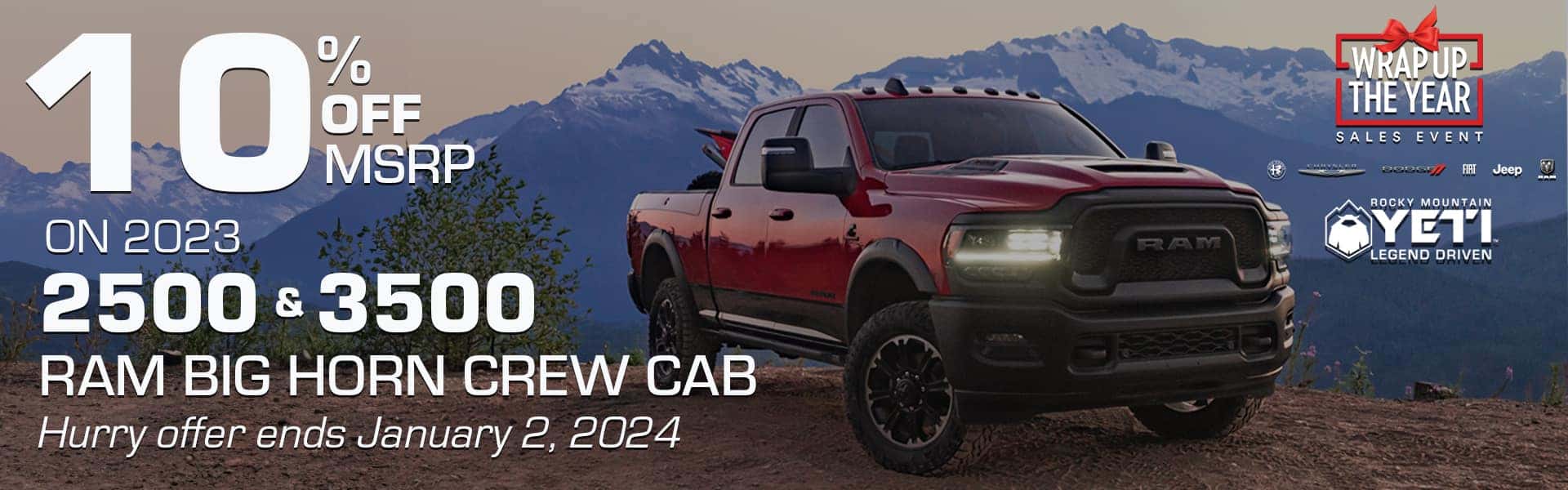 10% off of 2500 and 3500 RAM Trucks
