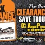 Black & Orange Pre-Owned Tag Sale or 0% Annual Percentage Rate on New Harleys