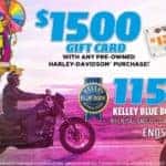 $1500 Gift Card on Pre-Owned Purchase or 115% Kelley Blue Book Value on Trade