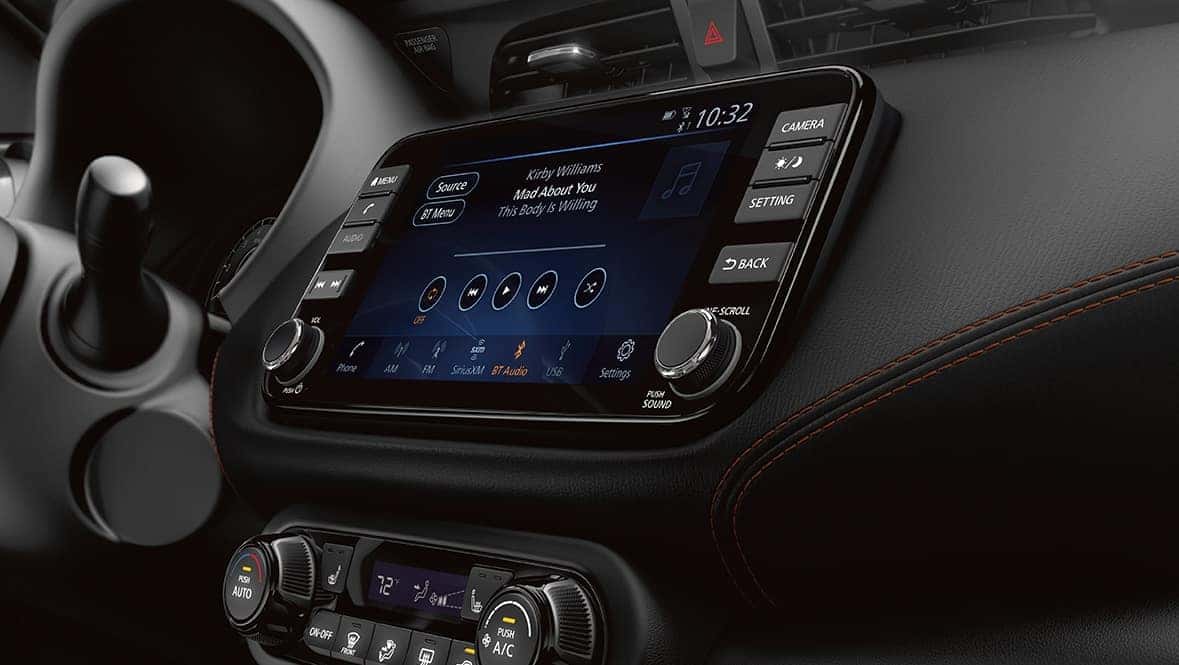 Close-up of Nissan media display
