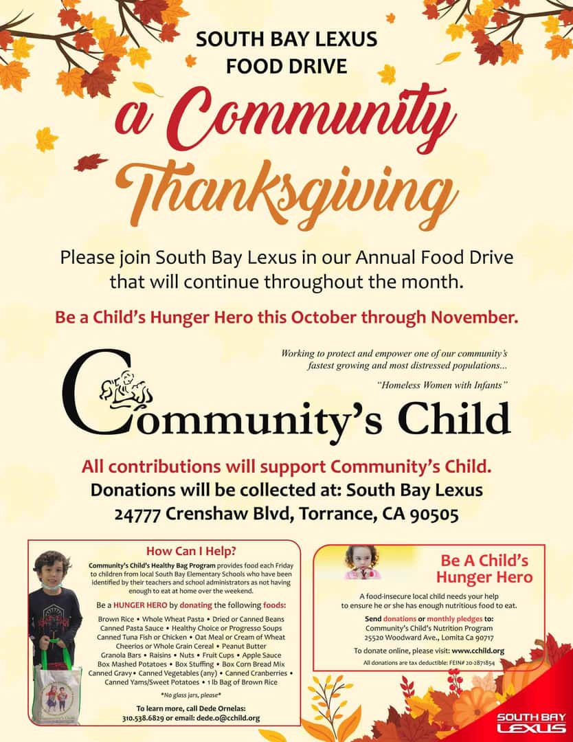 South Bay Lexus’ 8th Annual Food Drive
