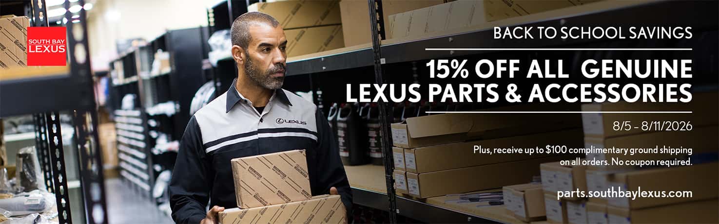 15% off all genuine Lexus Parts & Accessories