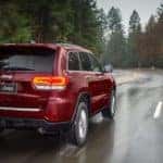 2019 Jeep Grand Cherokee driving in the rain