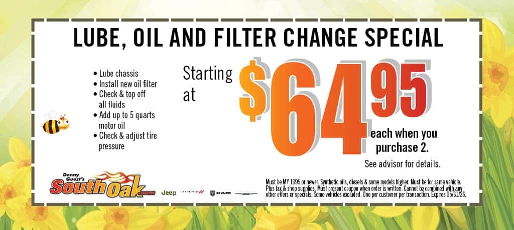  Lube, Oil, & Filter Change Special | South Oak