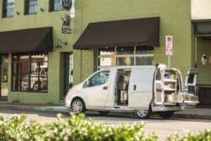 NV200 SV - Brilliant Silver - Rear View Doors Open with Van Loaded