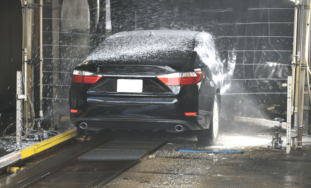 Car going through the car wash before being traded in at Whitten Brothers Automotive