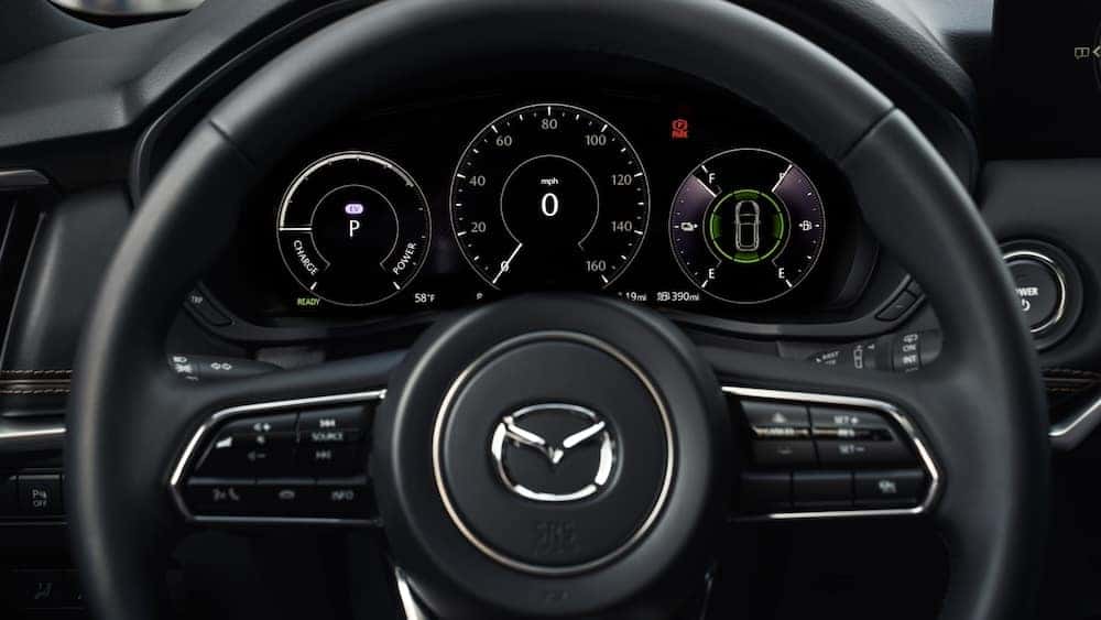 2026 Mazda CX-90 PHEV interior dashboard. Mazda PHEV SUV.