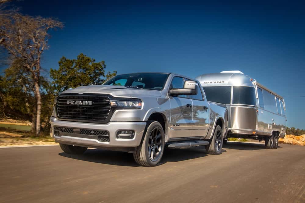 2025 RAM 1500 towing an airstream. 2025 RAM 1500 towing capacity.